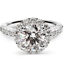 brilliant cut diamond engagement ring with halo