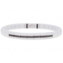 pura luce white polished ceramic and 7 bars black diamond bracelet 1