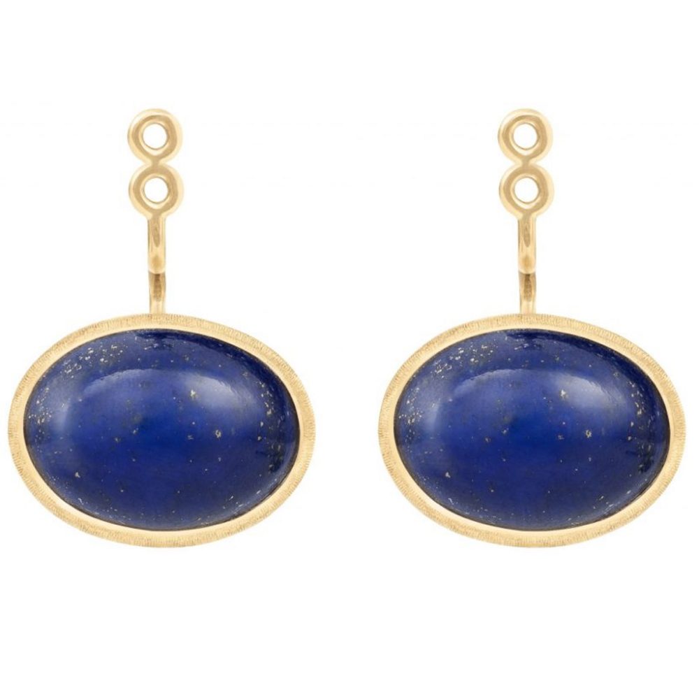 lotus pendant for earrings with lapis lazuli