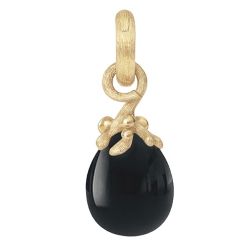 round sweet drops charm with black onyx